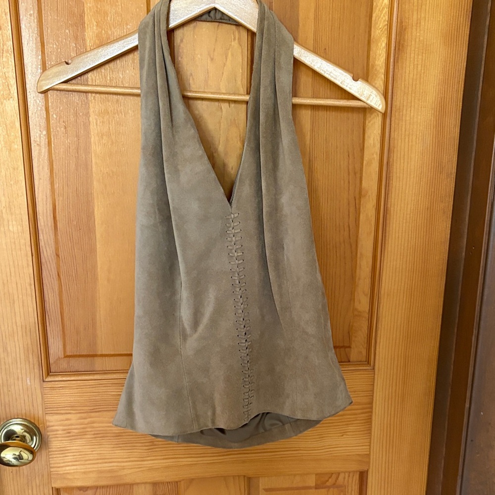 SD Collection Suede Top in Brown